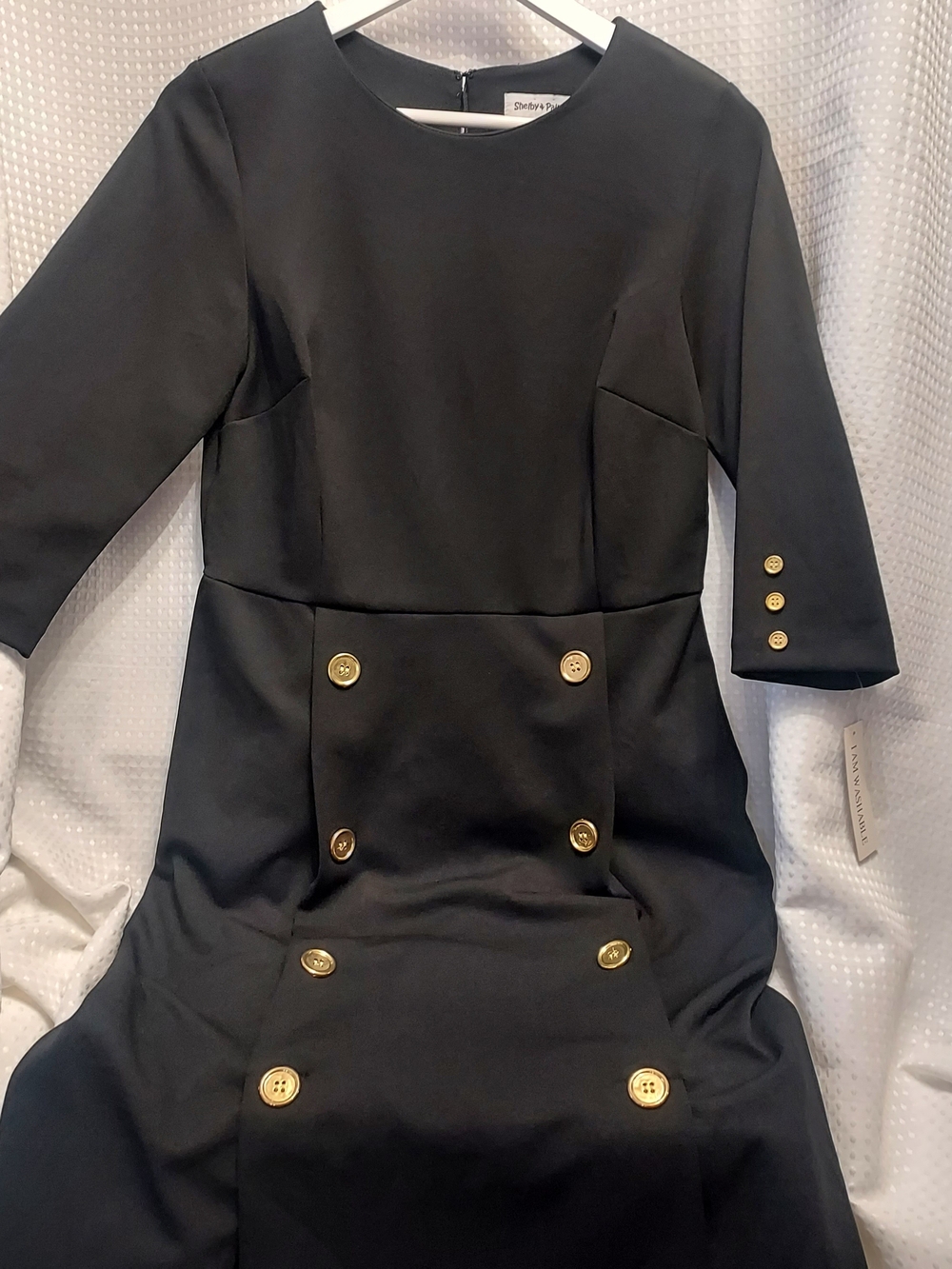 Shelby & Palmer Black Dress with Gold Buttons